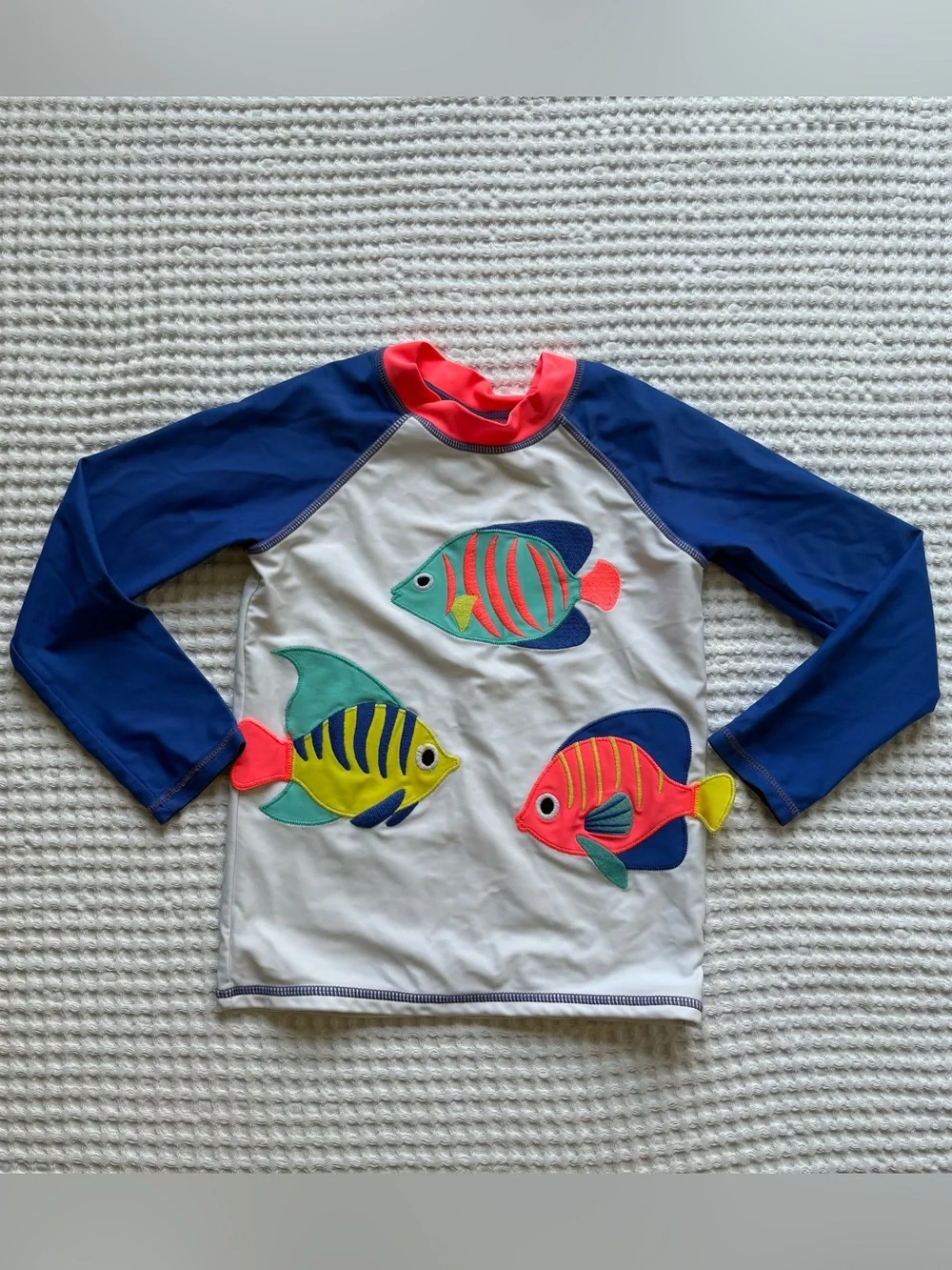 Gymboree Boys Tropical Fish Embroidered Rashguard Trunks Swim Set 2pc UPF 50 5T
